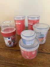 6pc LocknLock Twist .6, 2.7, 4.2, two 5.5, 2 way container "NEW" NWT