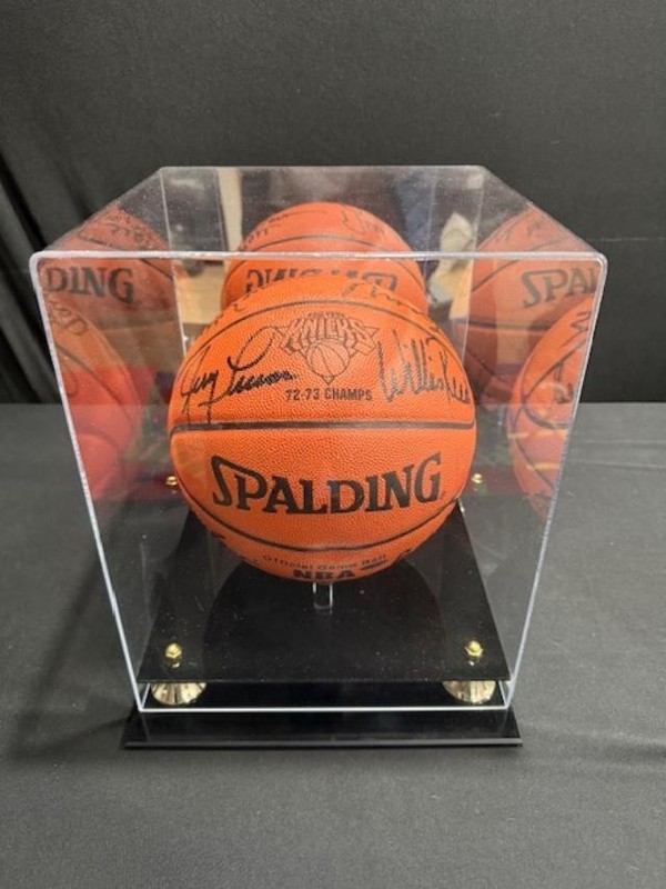 1973 NY Knicks Autographed Spalding Leather Game Basketball (Steiner) + Case