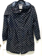 Joules  (U.S. 4) Right as Rain Hooded Lightweight Rain Coat (Blue/White) -EUC !!