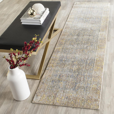 Valencia Runner Rug 2'3'' x 10' - Grey Multi Boho Chic, Easy Care, Non-Shedding