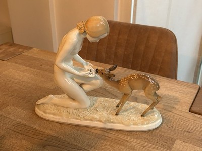 Lorenz Hutschenreuther Porzellan Figur ''Zwei gute Freunde'' Entwurf Carl Werner
