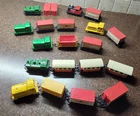Lesney Matchbox Train Lot-7 locomotives, 3 Coach, 1 hopper, 8 flatcar & 10 Conex