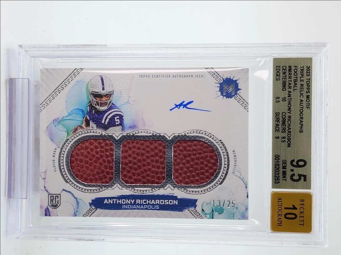 Anthony Richardson Topps Motif Motif Rookie Relic Autograph Triple #MRRTAR Glove