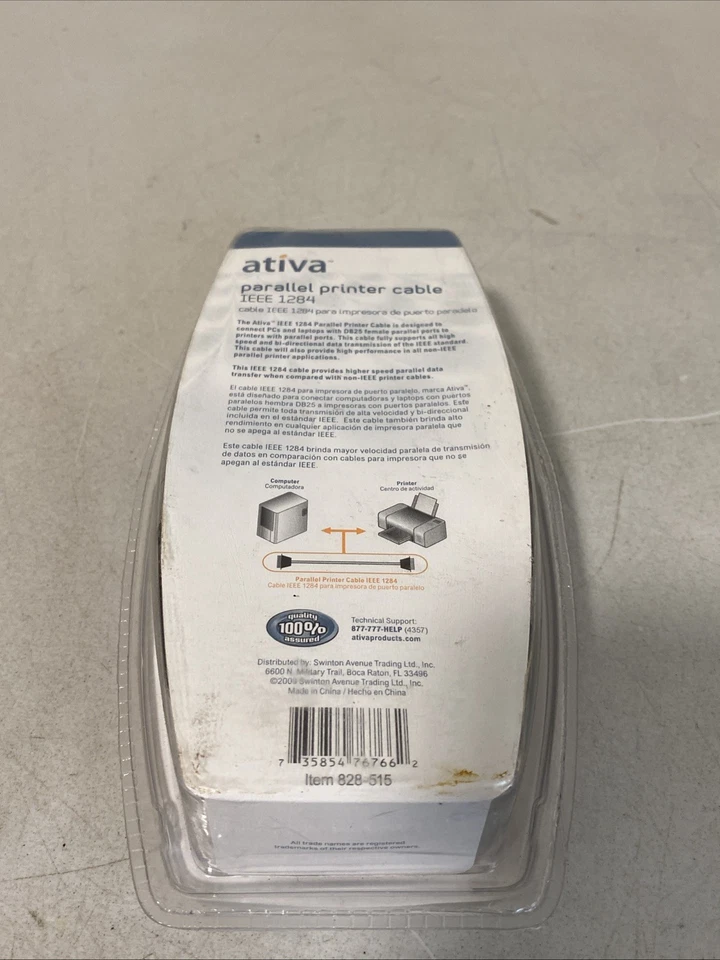 New IEEE-1284 DB25 Male DB25M to CEN36 10 Ft PARALLEL Printer Cable Black - Image 3 of 3