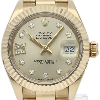 ROLEX Datejust 28 Ladies' Watch President 9P Diamond IX Diamond 279178G 18K ...