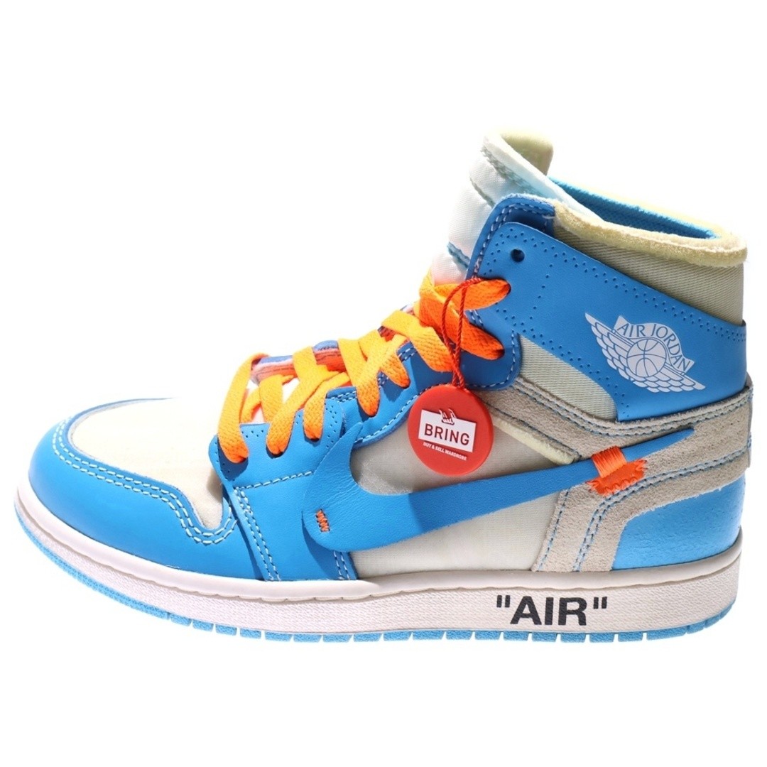 NIKE XOFF-WHITE AIR JORDAN 1 POWDER BLUE UNC AQ0818-148 OFF-WHITE HIGH CUT Used