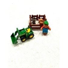 John Deere ERTL Farm Toy Set Tractor Farmer Animals Fence Playset Kids