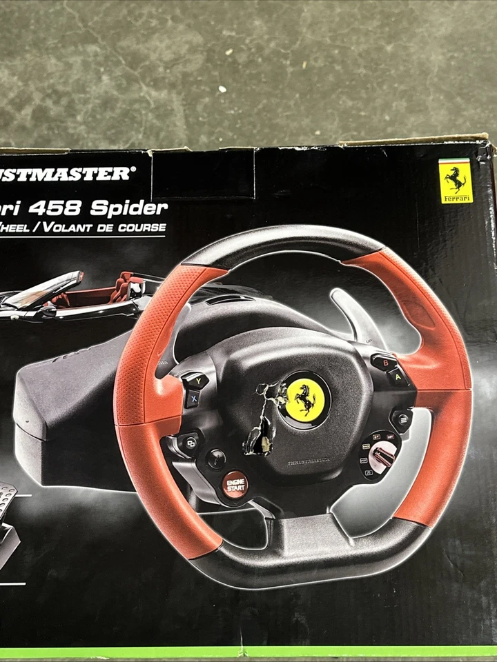 Thrustmaster - Ferrari 458 Spider Racing Wheel for Xbox One - Black/Red/Yellow - Image 3 of 4