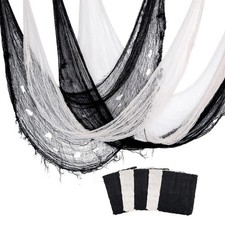5 Pcs Halloween Creepy Cloth, 30 x 72 Inch 30 x 72 inch, 3 Black  2 White