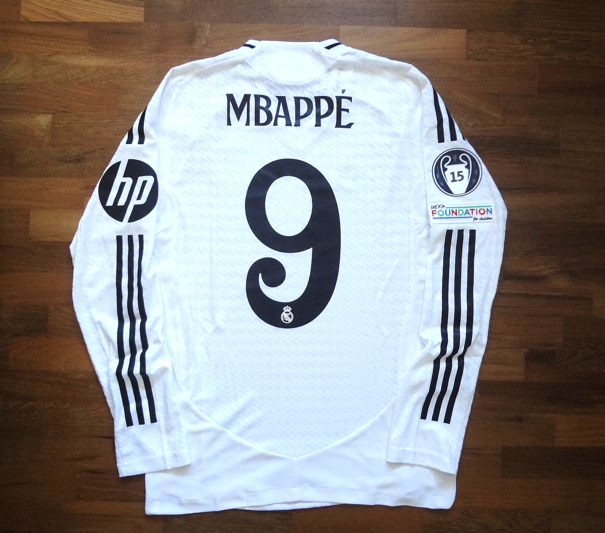 Authentic Real Madrid Long Sleeve Home Jersey 24/25 Mbappe IT5204