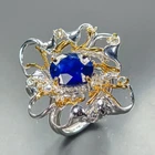 Gemstone Blue Sapphire Ring 925 Sterling Silver Size 8 /R482632