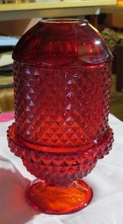 Lampada fata vintage vichinga punto diamante rosso rubino luce luccicante UV cadmio bagliore
