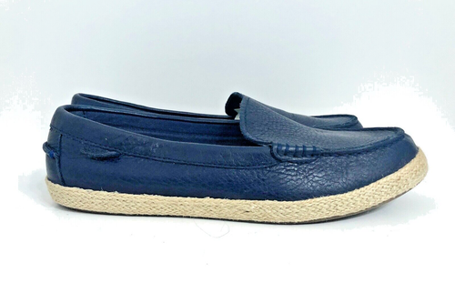 Cole Haan Nantucket NAVY Blue Leather Espadrille Grand OS Loafer Shoe Woman 8.5 - Picture 2 of 12