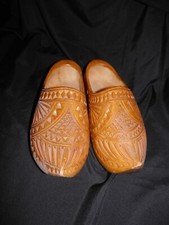 VINTAGE Hand Carved Wooden Wedding Clog Shoes Dutch Holland Netherlands 21