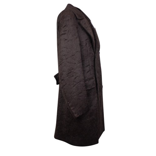 NWT ISAIA Dark Brown Shearling Texture With Back Vent Coat Size 50 $7000 - Picture 3 of 4