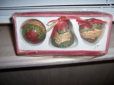 Giftco Set Of 3 Decoupage Ornaments Music Theme Damaged Box As Pictured