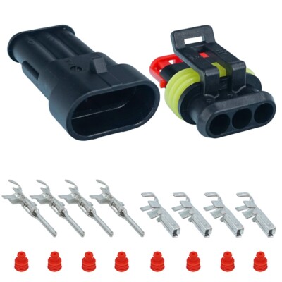 AMP Superseal 1.5 3 Pol Set 1,5-2,5mm² Rot Wasserdicht KFZ Auto Motorrad LKW