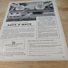 1955 Liberty Mutual Save 2 ways Magazine Ad