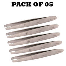 Pack of 05 Forgica Professional Stainless Steel Tweezers
