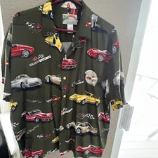 Vintage Paradise Found GM Motos Corvette Hawaiian Stingray Mens XL