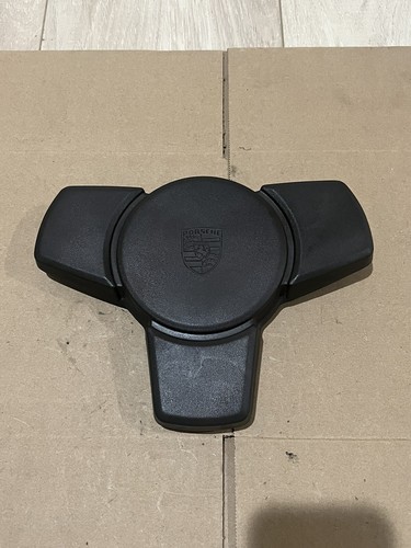Porsche 924 924S 944 951 3-Spoke Steering Wheel Horn Button Pad - DARK BROWN - Picture 2 of 11