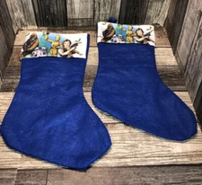 Lot of 2 Star Wars Christmas Stockings Felt Lucasfilm Han Solo Chewbacca C3PO
