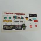 1984 G1 Transformers Prowl Original Unused Sticker Label Sheet Vintage Authentic