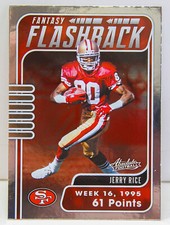 Jerry Rice 2020 Absolute Football Fantasy Flashback 49ers Foil Insert Card FF-JR