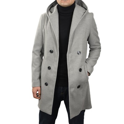Cappotto Doppiopetto Cappotto Uomo Corto Slim Fit Cappotto Uomo