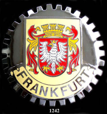 FRANKFURT GERMANY COAT OF ARMS CAR GRILLE BADGE EMBLEM