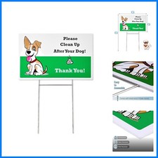 Durable Clean Up After Your Dog Sign with UV-Resistant Plastic  Metal Stake