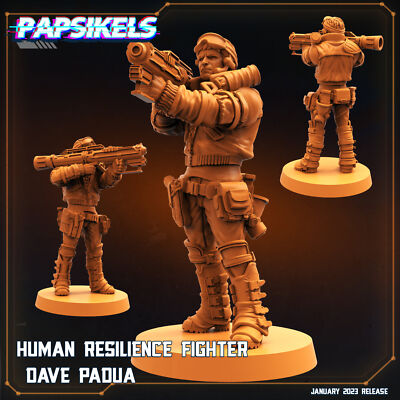 Human Resilience Fighter - Laser Cannon - Dave Padua | DnD Miniatures |