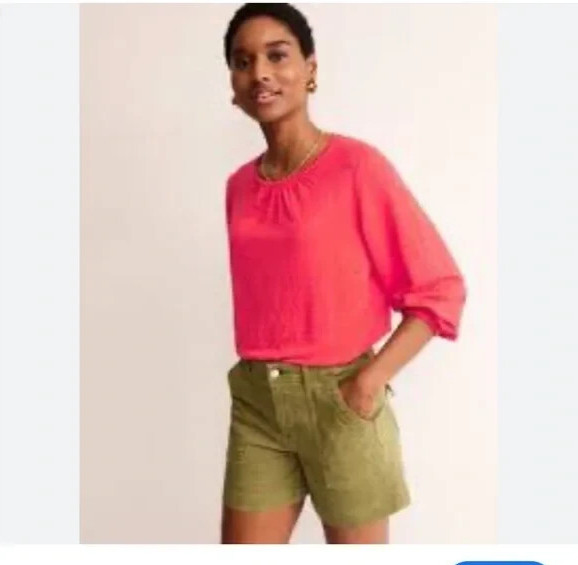 Boden 100% Linen Solid Blouse Small - image 3