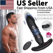 Thrusting Anal Butt Plug Dildo Vibrator Prostate Massager Sex Toys for Men Women