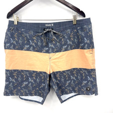 Roark Board Shorts Mens 34 Hybrid Pockets Board All Day Gray Orange Preppy