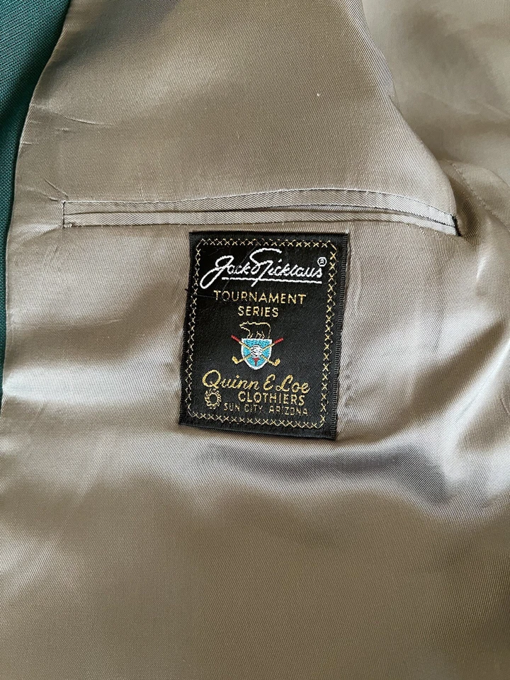 Jack Nicklaus Tournament Series Mens 45R Blazer Green Gold Buttons Masters Golf - Image 3 of 4