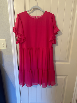 sam edelman pink dress Sam Edelman Pink Dress with Ruffle Sleeves - Size 6