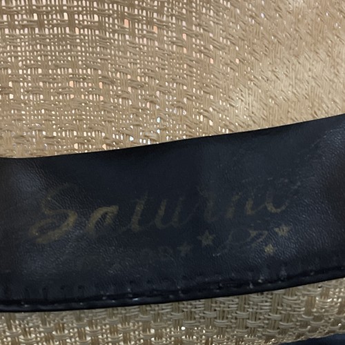 Saturno Sz 7 Cowboy Hat Vtg Calidad Ganadero Band Leather Stiff Straw EUC - Picture 9 of 9