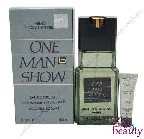 One Man Show By Jacques Bogart 3.3oz Edt Spray +0.1 Oz Aftershave Balm Free NIB
