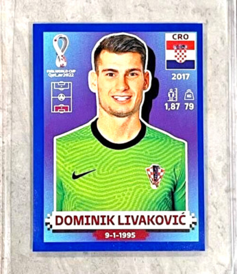 Dominik Livakovic CRO3 Blue Parallel 2022 FIFA World Cup Qatar Panini Sticker