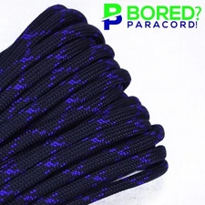Black with Acid Purple X - 100 FT - 550 Paracord Rope 7 strand Parachute Cord