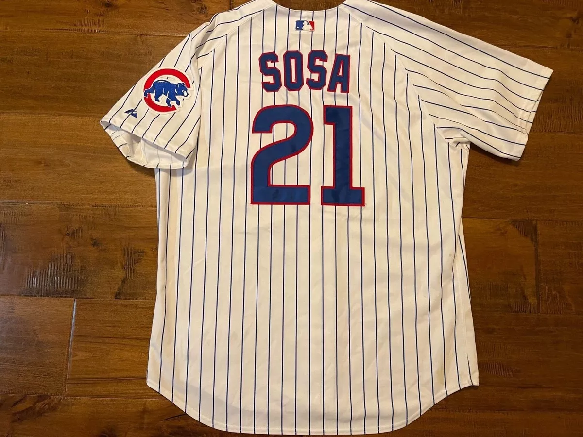 Sammy Sosa Chicago Cubs Majestic 6200 Authentic Collection Pinstripe Jersey  - 52