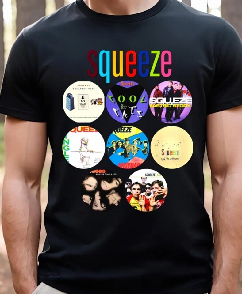 Squeeze Rock Band Black Short Sleeve T-Shirt Sizes S to 45XL BL958