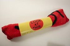 Alfombra de piso peluda (H3L) David Shrigley (JSF6) MIRA ESTA alfombra de baño negra roja