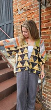 10 Vintage Kantha Kimono Jacket Purple Floral Boho Cardigan Upcycled Cotton Coat