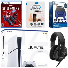Sony PlayStation 5 Slim Disc  Spider-Man 2, EPOS Headset and MightySkins Code