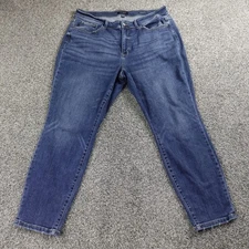 Judy Blue Jeans Womens 20W Dark Denim Trouser Pants High Rise Boyfriend Stretch