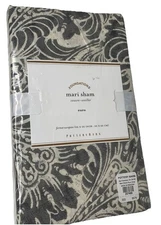Pottery Barn Mari Pillow Sham Euro Floral Botanical Organic Square Gray 26x26