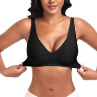 BüGelloser Bh Damen Nahtlos Gepolstert Soft Schwarz GrößE M 2Er Set