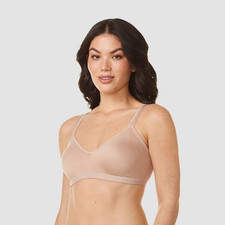 Warner's Women's Seamless Wireless Underarm Smoothing Bra Toasted Almond L